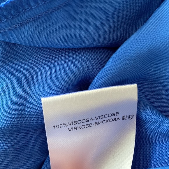 Blue One-Shoulder Ruffle Blouse - Picture 11 of 11